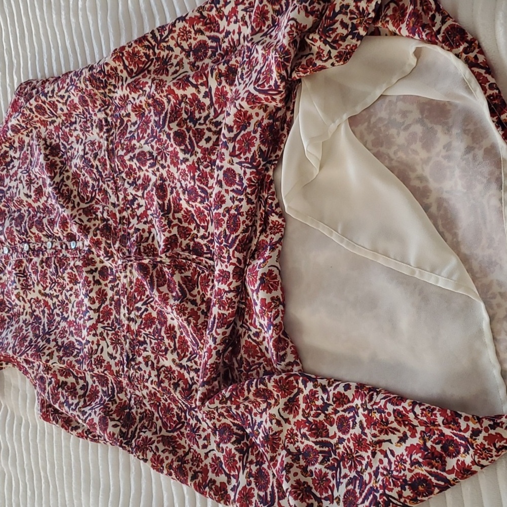 Lucky Brand, Floral Print With Drawstring Waist Dress, Size L, - Picture 8 of 11